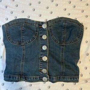 Rue21 Blue Denim Bustier Top